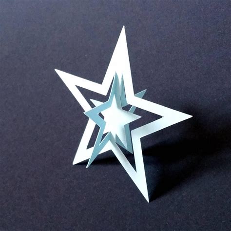 3d Paper Christmas Star Svg And Pdf Template 3d Christmas Star Design