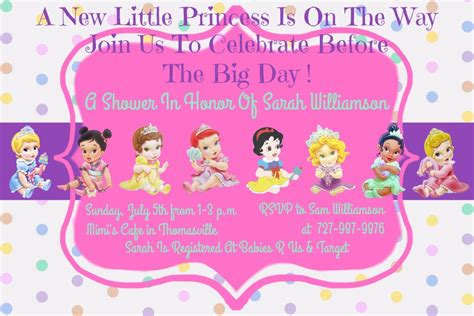 Disney Princess Baby Shower Invitation Download Disney Etsy