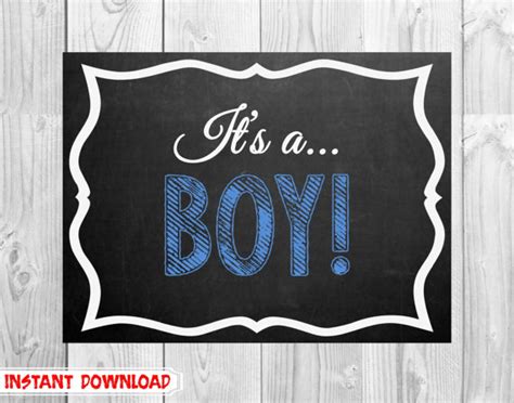 Its A Boy Gender Reveal Chalkboard For Social Media Digital File