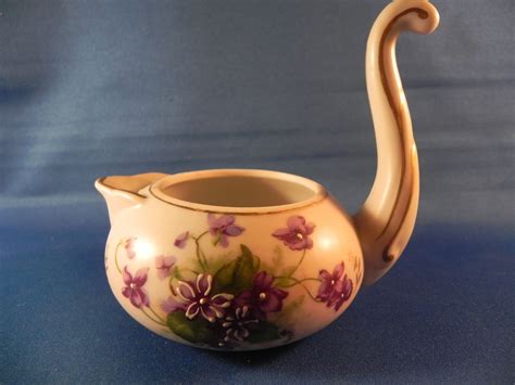 Vintage Lefton China Mini Teapotcreamer Handpainted Violets Etsy