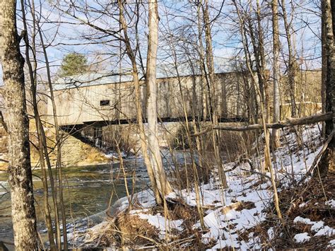 Flint Covered Bridge In Tunbridge Vermont Spanning First Branch Of