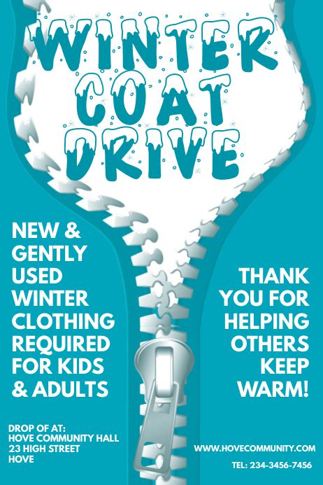 Winter Coat Drive Poster Template Postermywall