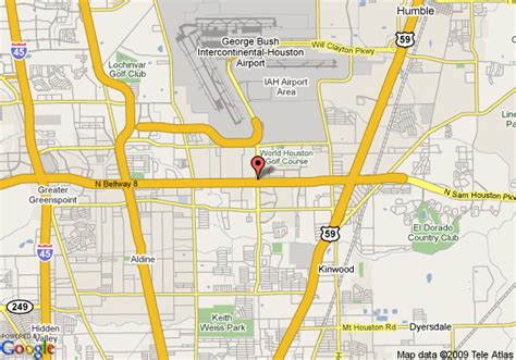 Map Of Holiday Inn Houston Intercontinental Airport Houston