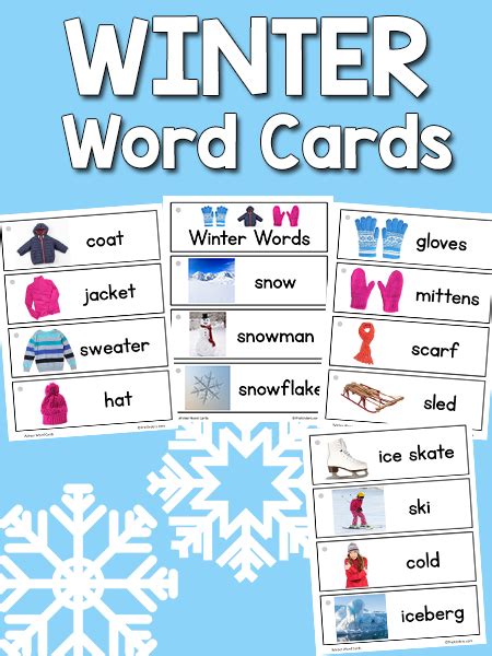 Winter Word Cards Prekinders