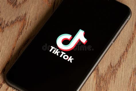 Tik Tok Application Icon On Apple Iphone X Screen Close Up Tik Tok