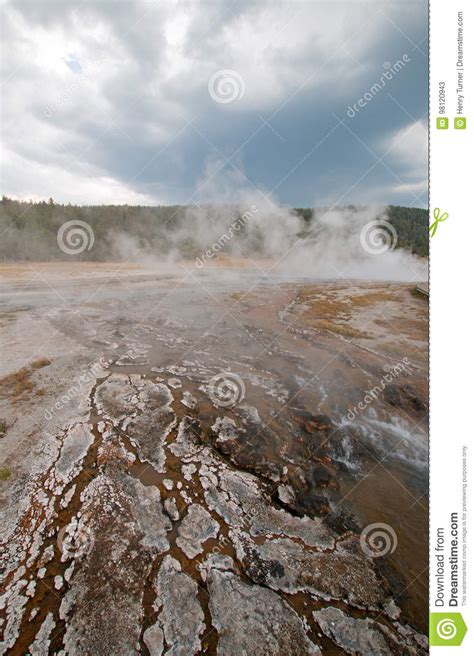 hot cascades hot spring in the lower geyser basin in yellowstone national park in wyoming usa