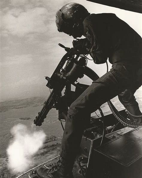 Huey Door Gunner Firing Minigun Vietnam War 1971 634 X 793 R