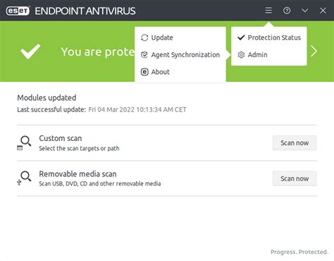 User Interface Eset Endpoint Antivirus For Linux Eset Online Help