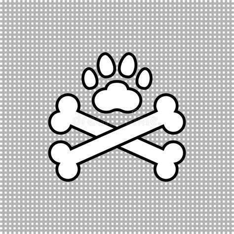 Two Dog Crossbones And Paw Print Crossed Dog Bones Icon And Logo