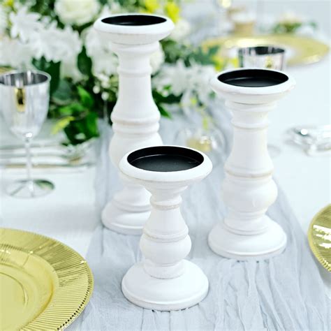 Wooden Pillar Candle Holders Candle Pedestals Tableclothsfactory