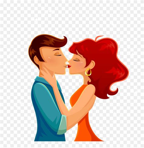 Kiss Cartoon Romance Illustration Cartoon Couple Kiss Png Free Transparent Png Clipart