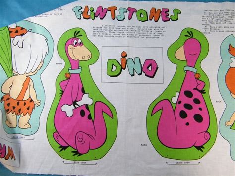 The Flintstones Pebbles Bam Bam And Dino Fabric Panel Etsy