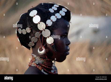 Fulani Girl With A Traditional Hairstyle Koubri Burkina Faso Stock