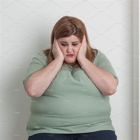 Worried Overweight Woman People Images ~ Creative Market
