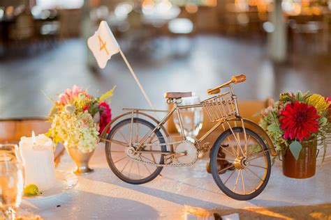 Playful Bicycle Table Accents Bicycle Themed Wedding Factory Wedding