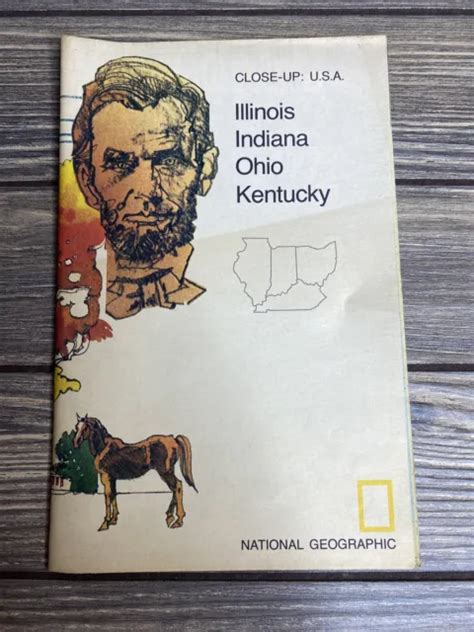 Vintage Map National Geographic Illinois Indiana Ohio Kentucky 1977 18