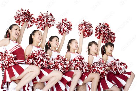 Cheerleaders Performing A Routine Stock 写真 Adobe Stock