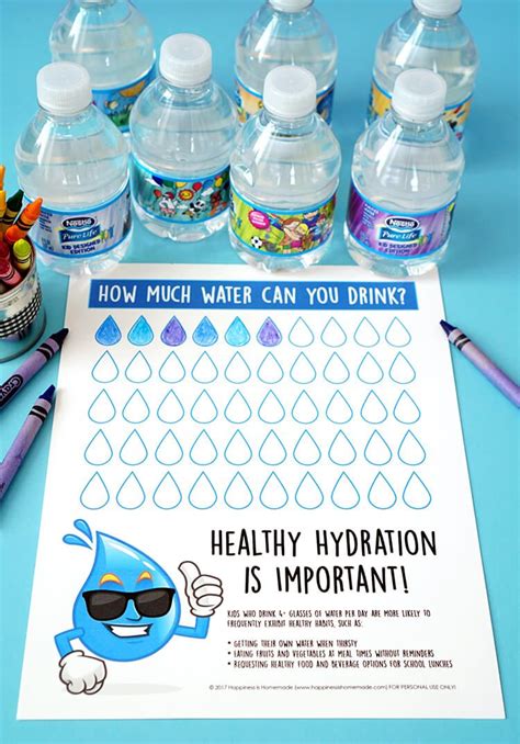 Healthy Hydration Water Tracking Chart A Fun Way To Track Your Water