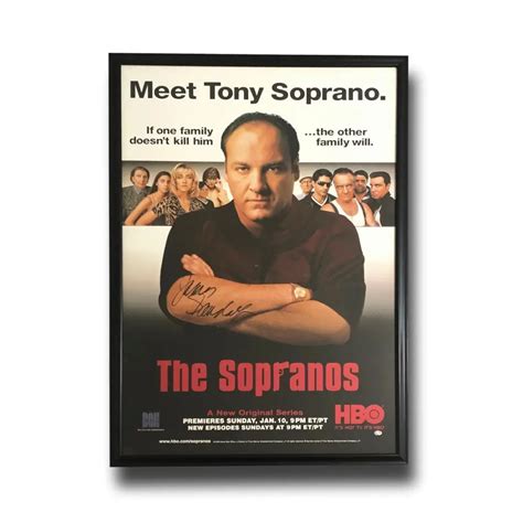 James Gandolfini Signed 27x40 Sopranos Movie Poster Jsa Coa Autograph