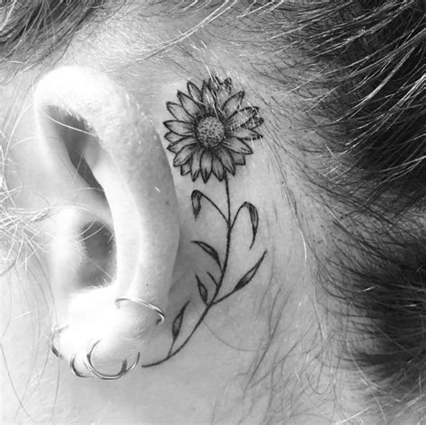 Rocking Sunflower Tattoo Behind The Ear Sunflower Tattoo Shoulder Sunflower Tattoo Small