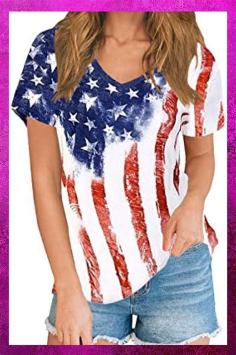 For G And Pl Womens July 4th American Flag T Shirts American Shirts American Flag Tshirt