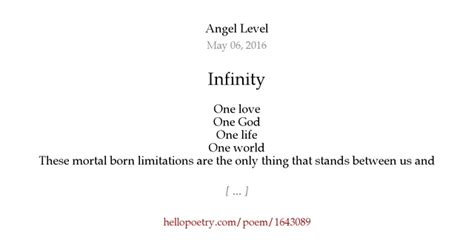 Infinity By Angel Level Hello Poetry