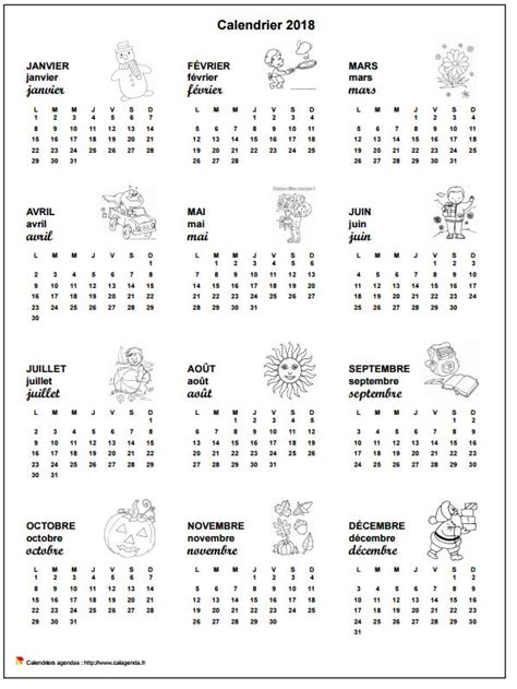 calendrier  annuel ecole primaire  maternelle