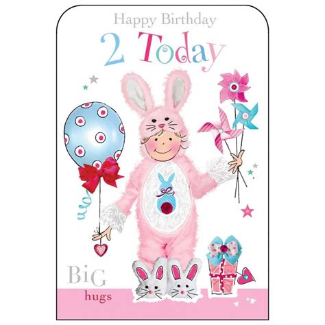 Happy Birthday 2 Today Girls Birthday Card Karenza Paperie