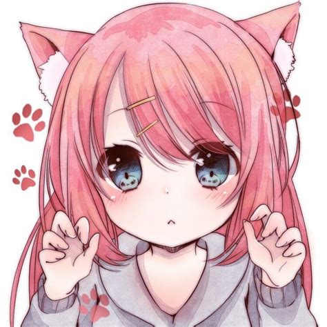 Anime Art~♡ Neko Cat Girl Nekomimi Cat Ears Pink Hair