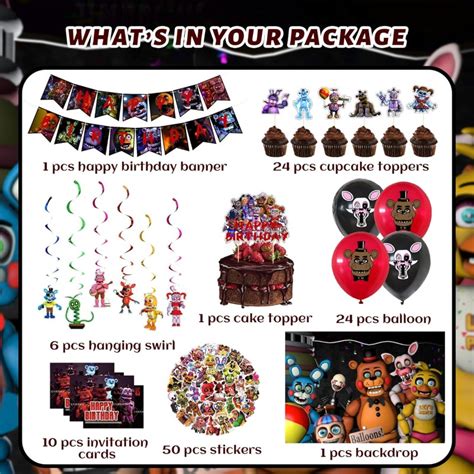 Kikuke Fnaf Birthday Party Supplies 117 Pcs Halloween