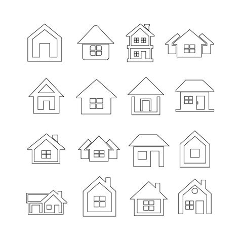House Icon Real Estate Set For Website 630869 Vector Art At Vecteezy