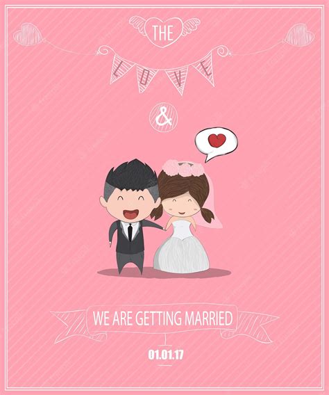 Premium Vector Duration Cute Cartoon Wedding Couple Men And Women