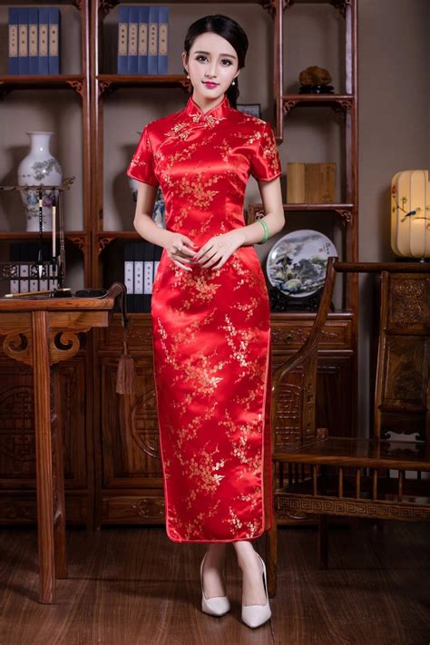 Shanghai Story Chinese Traditional Dress Long Qipao Dresses Chinese Floral Cheongsam Dress