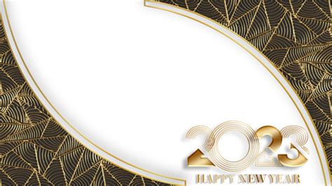 2023 Black Gold Business Border Happy New Year Gradient Golden Curve 2023 Black Gold Frame