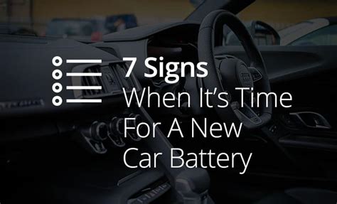 Here's 6 signs of a dying car battery that tend to be the most common when a car battery is at the end of its' life. 7 Signs When It's Time For A New Car Battery (Recommended)