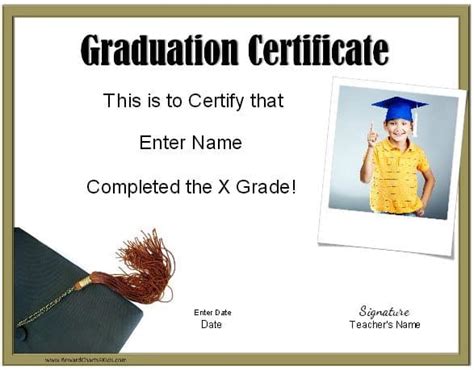 School Graduation Certificates Customize Online With Or Without A Photo
