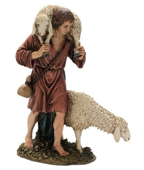 Buon Pastore Cm 20 79 Inch Presepe Landi Moranduzzo Statua In Resina