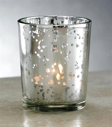 Silver Rustic Glass Votive Candle Holders Set Of 12 Candle Accessories