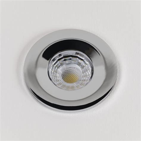 Polished Chrome Fire Rated Fixed Led Downlights Dimmable Silver Led