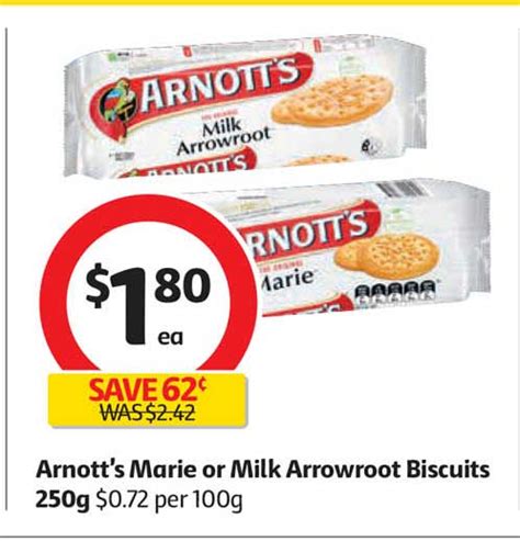 Arnotts Marie Or Milk Arrowroot Biscuits 250g Offer At Coles