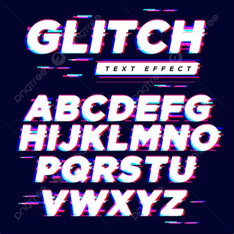 Glitch Text Effect Vector Png Images Modern Glitch Text Style Effect