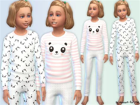 Panda Pyjamas For Girls Kazz Cc Sims 4 Sims 4 Dresses Sims 4