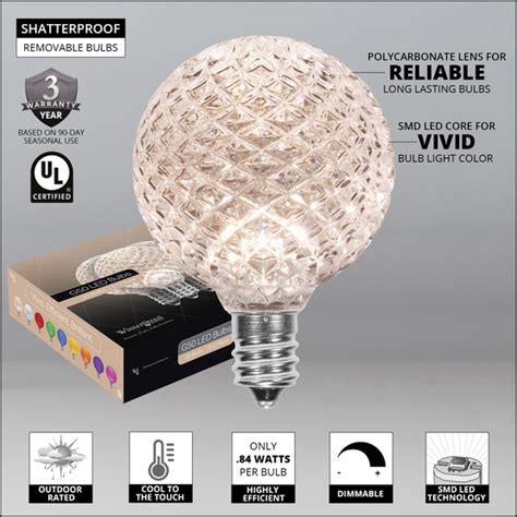 G50 Warm White Opticore Led Globe Light Bulbs E12 Base