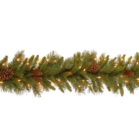 National Tree Pine Cone Christmas Garland With Led Lights