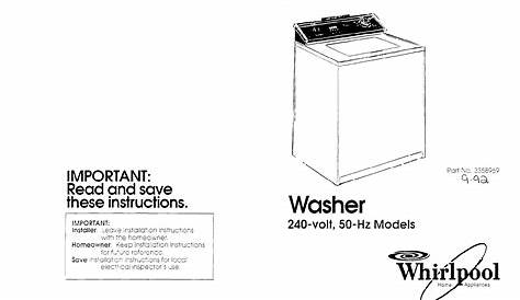 Whirlpool Washer 3358969 User Guide | ManualsOnline.com