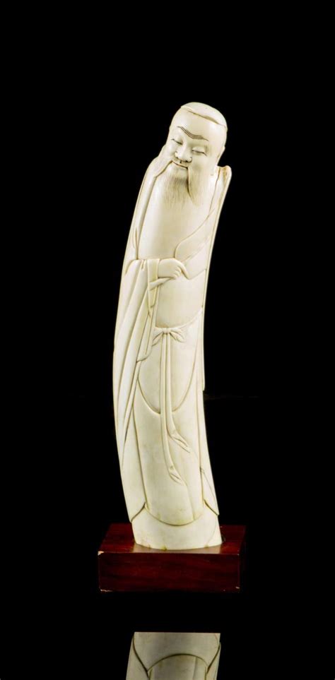 Lot A Chinese Ivory Carving Of A Wise Man Height 10 14 In 26 Cm