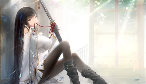 Anime Girls Katana Wallpapers Hd Desktop And Mobile Hot Sex Picture
