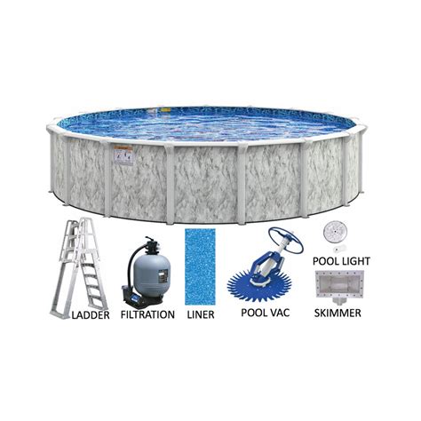 Round 30 Ft Hard Sided Pools Above Ground Pools The Home Depot