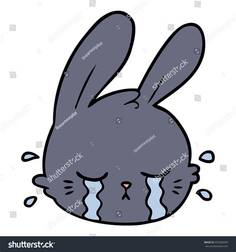 Cartoon Rabbit Face Crying Stock Vector Royalty Free 652308493