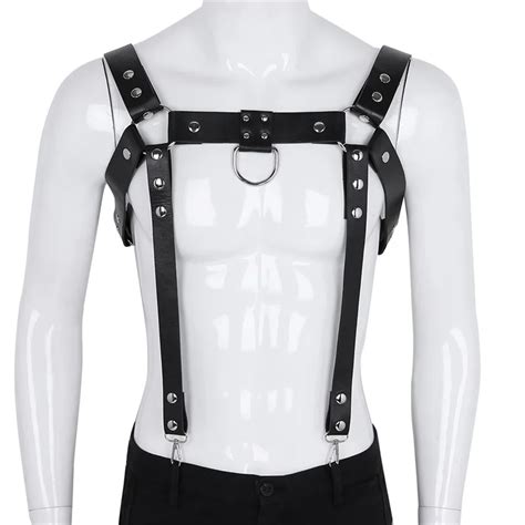 buy msemis harness men bondage pu leather harness men gothic body chest harness